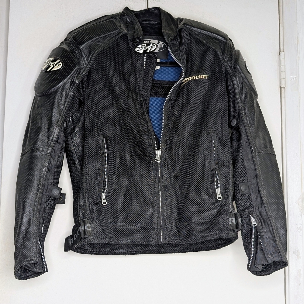 Joe Rocket Men's Leather Padded Motorcycle Jacket